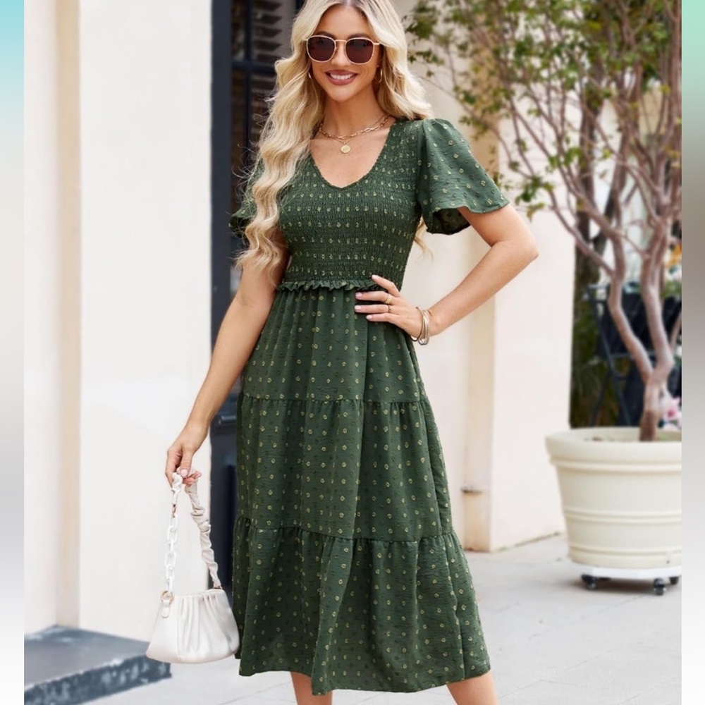 Summer Smocked Midi Dress